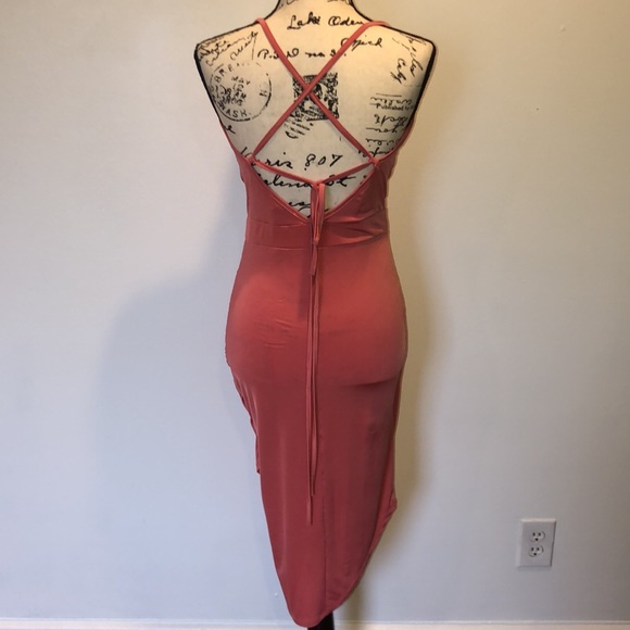 Charlotte Russe Silky Peach Dress - Picture 6 of 11
